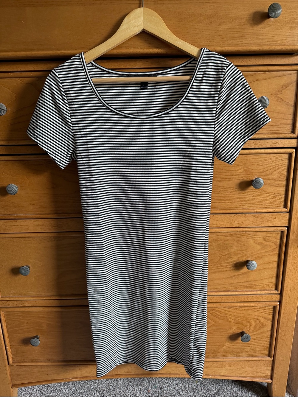 Body Glove Size L Ribbed Knit Cover Up Dress Casual Beach Striped Preppy Surf